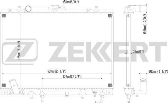 Zekkert MK-1131 - Радиатор, охлаждане на двигателя vvparts.bg