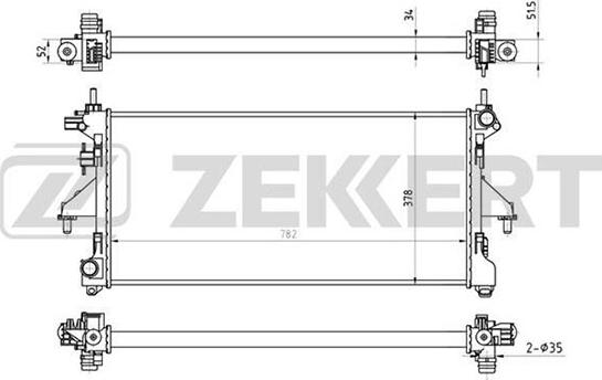 Zekkert MK-1133 - Радиатор, охлаждане на двигателя vvparts.bg