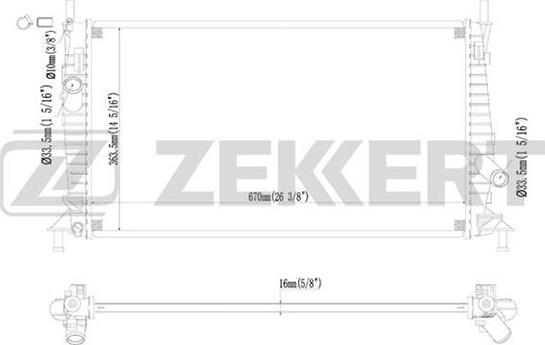 Zekkert MK-1128 - Радиатор, охлаждане на двигателя vvparts.bg