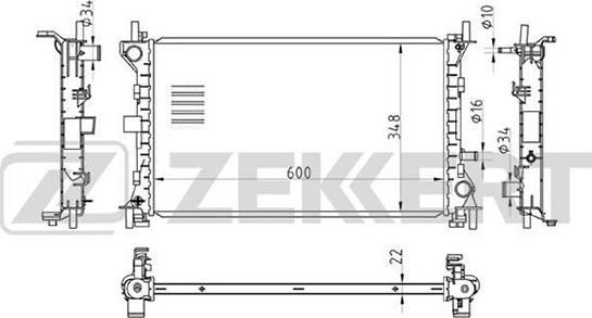 Zekkert MK-1123 - Радиатор, охлаждане на двигателя vvparts.bg