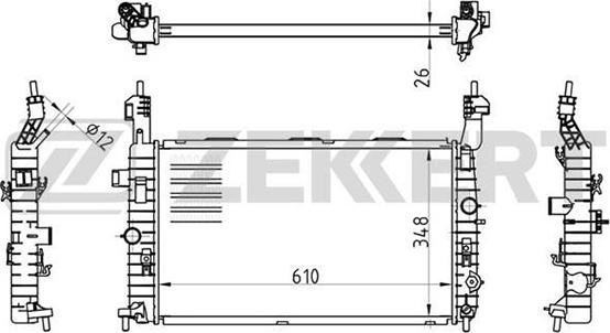 Zekkert MK-1175 - Радиатор, охлаждане на двигателя vvparts.bg