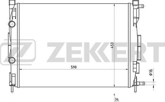 Zekkert MK-1176 - Радиатор, охлаждане на двигателя vvparts.bg