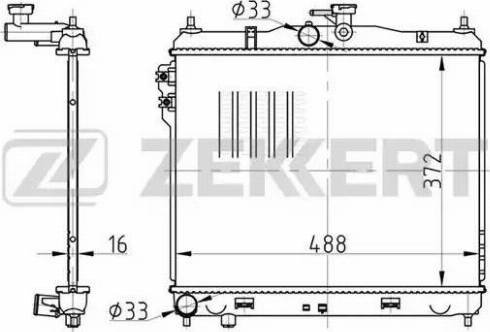 Zekkert MK-1172 - Радиатор, охлаждане на двигателя vvparts.bg