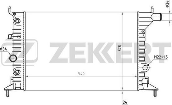 Zekkert MK-1345 - Радиатор, охлаждане на двигателя vvparts.bg