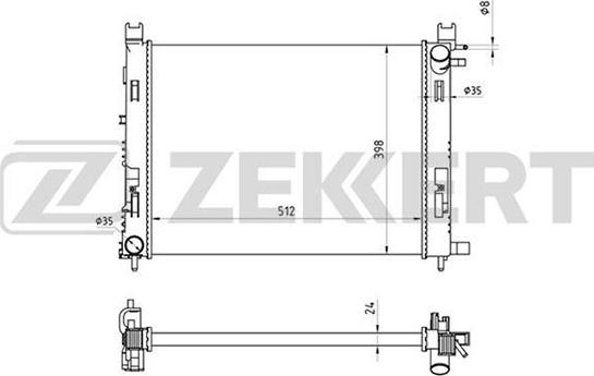 Zekkert MK-1353 - Радиатор, охлаждане на двигателя vvparts.bg