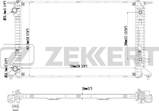 Zekkert MK-1367 - Радиатор, охлаждане на двигателя vvparts.bg