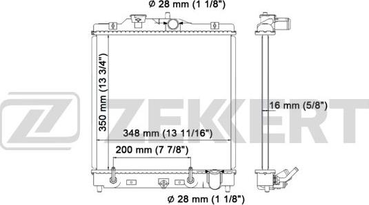 Zekkert MK-1320 - Радиатор, охлаждане на двигателя vvparts.bg