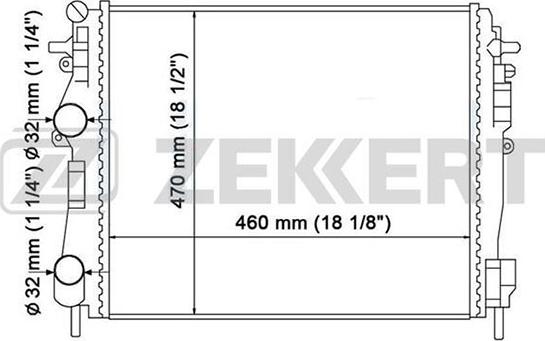 Zekkert MK-1299 - Радиатор, охлаждане на двигателя vvparts.bg