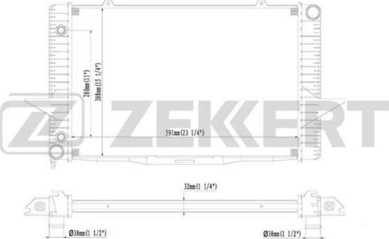 Zekkert MK-1294 - Радиатор, охлаждане на двигателя vvparts.bg