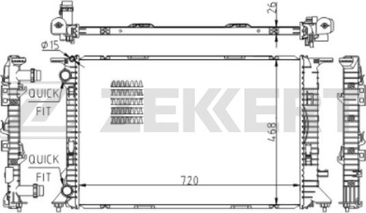 Zekkert MK-1249 - Радиатор, охлаждане на двигателя vvparts.bg