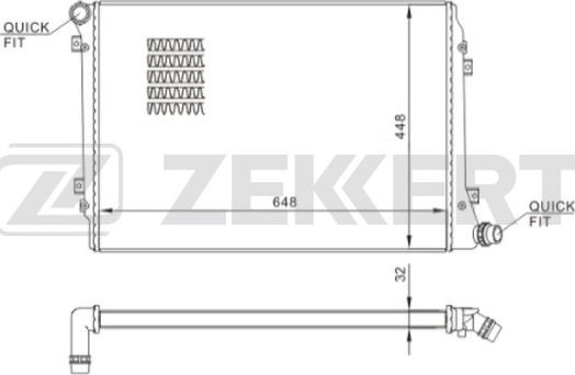 Zekkert MK-1243 - Радиатор, охлаждане на двигателя vvparts.bg