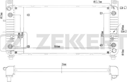 Zekkert MK-1251 - Радиатор, охлаждане на двигателя vvparts.bg