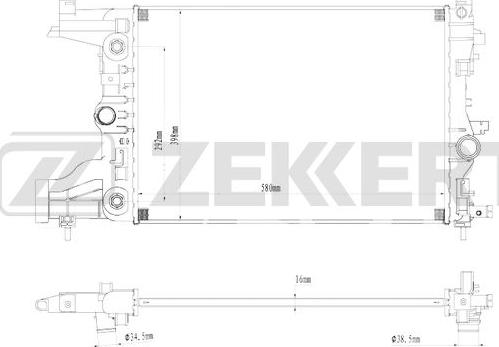 Zekkert MK-1260 - Радиатор, охлаждане на двигателя vvparts.bg