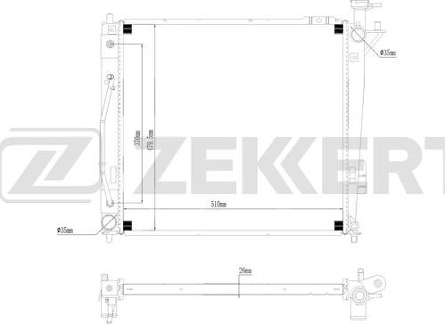 Zekkert MK-1261 - Радиатор, охлаждане на двигателя vvparts.bg