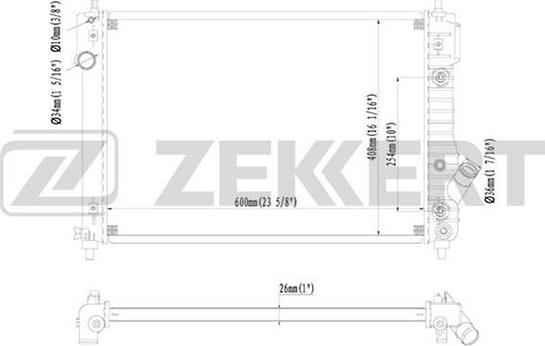 Zekkert MK-1206 - Радиатор, охлаждане на двигателя vvparts.bg