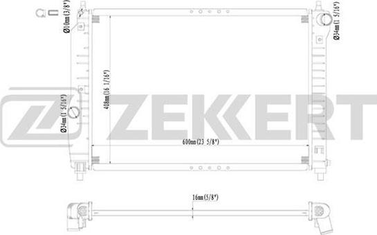 Zekkert MK-1201 - Радиатор, охлаждане на двигателя vvparts.bg