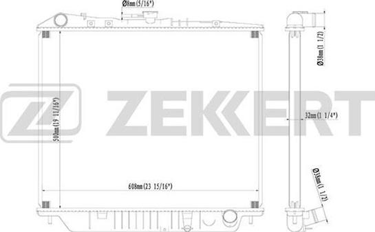 Zekkert MK-1219 - Радиатор, охлаждане на двигателя vvparts.bg