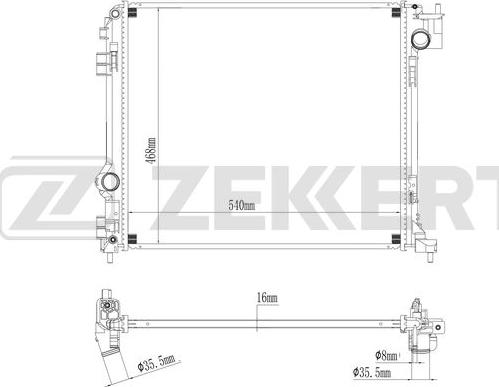 Zekkert MK-1215 - Радиатор, охлаждане на двигателя vvparts.bg