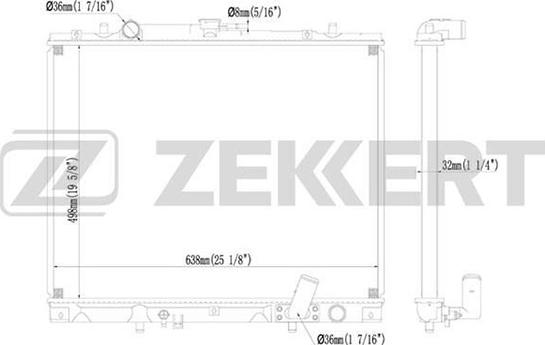 Zekkert MK-1218 - Радиатор, охлаждане на двигателя vvparts.bg