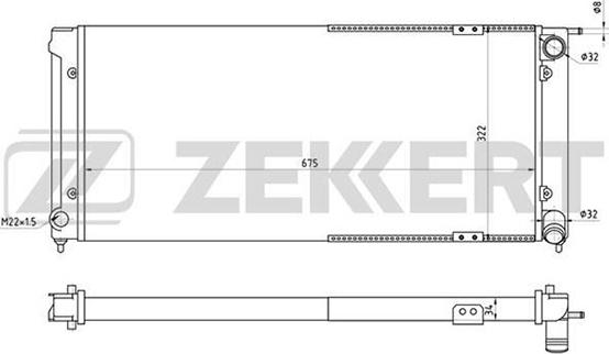 Zekkert MK-1212 - Радиатор, охлаждане на двигателя vvparts.bg