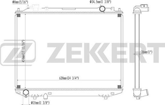 Zekkert MK-1217 - Радиатор, охлаждане на двигателя vvparts.bg