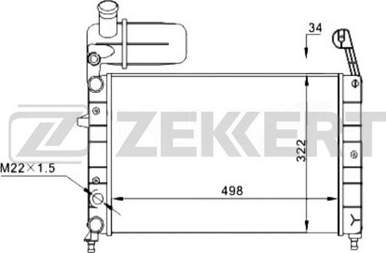 Zekkert MK-1287 - Радиатор, охлаждане на двигателя vvparts.bg