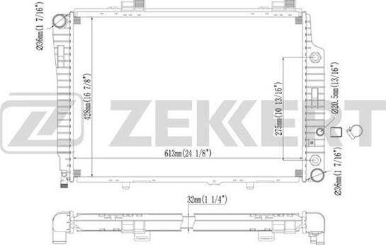 Zekkert MK-1239 - Радиатор, охлаждане на двигателя vvparts.bg