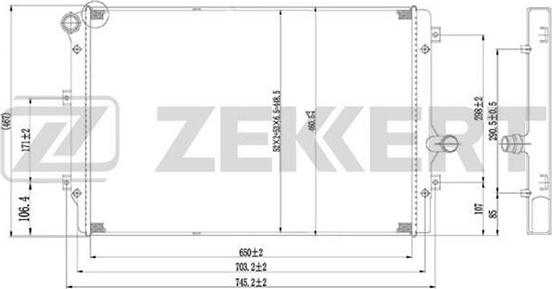 Zekkert MK-1234 - Радиатор, охлаждане на двигателя vvparts.bg