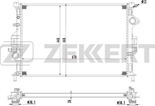 Zekkert MK-1230 - Радиатор, охлаждане на двигателя vvparts.bg