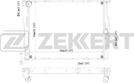 Zekkert MK-1237 - Радиатор, охлаждане на двигателя vvparts.bg