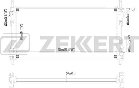 Zekkert MK-1229 - Радиатор, охлаждане на двигателя vvparts.bg