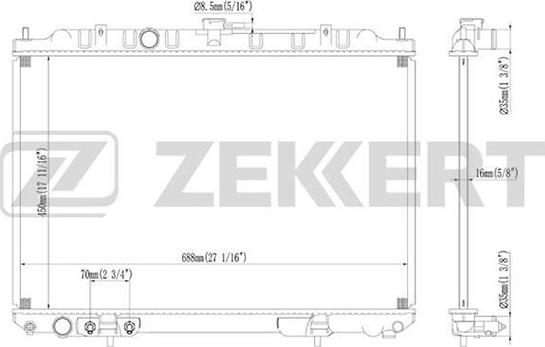 Zekkert MK-1228 - Радиатор, охлаждане на двигателя vvparts.bg