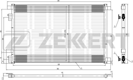 Zekkert MK-3045 - Кондензатор, климатизация vvparts.bg