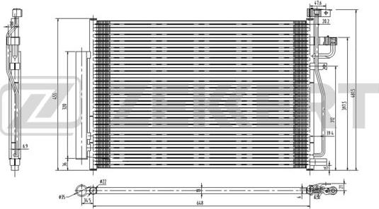 Zekkert MK-3167 - Кондензатор, климатизация vvparts.bg