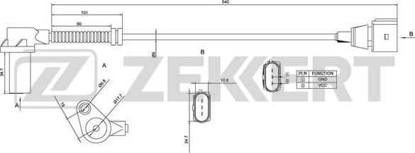 Zekkert SE-4003 - Импулсен датчик, колянов вал vvparts.bg