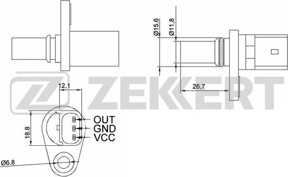 Zekkert SE-5000 - Датчик, положение на разпределителния вал vvparts.bg