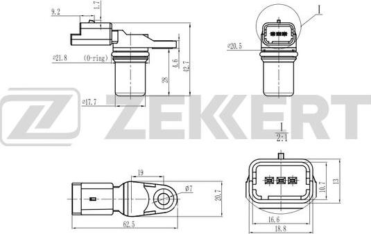 Zekkert SE-5014 - Датчик, положение на разпределителния вал vvparts.bg