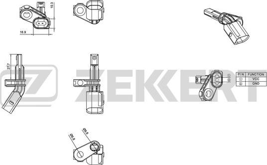 Zekkert SE-6016 - Датчик, обороти на колелото vvparts.bg