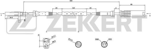 Zekkert SE-6071 - Датчик, обороти на колелото vvparts.bg