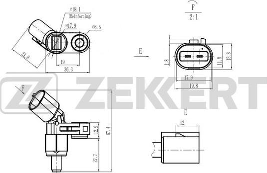 Zekkert SE-6182 - Датчик, обороти на колелото vvparts.bg