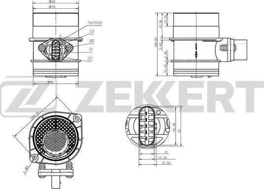 Zekkert SE-1019 - Въздухомер-измерител на масата на въздуха vvparts.bg