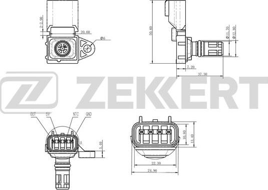 Zekkert SE-1036 - Датчик, налчгане във всмукателните тръби vvparts.bg