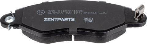 ZENTPARTS Z07424 - Комплект спирачно феродо, дискови спирачки vvparts.bg