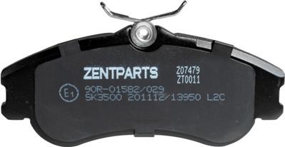 ZENTPARTS Z07479 - Комплект спирачно феродо, дискови спирачки vvparts.bg