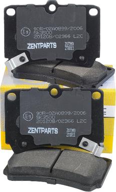 ZENTPARTS Z07393 - Комплект спирачно феродо, дискови спирачки vvparts.bg