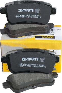 ZENTPARTS Z07353 - Комплект спирачно феродо, дискови спирачки vvparts.bg