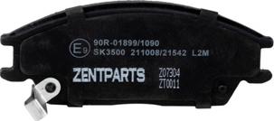 ZENTPARTS Z07304 - Комплект спирачно феродо, дискови спирачки vvparts.bg