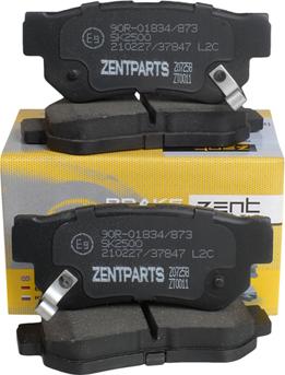 ZENTPARTS Z07258 - Комплект спирачно феродо, дискови спирачки vvparts.bg