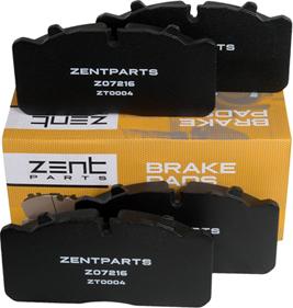 ZENTPARTS Z07216 - Комплект спирачно феродо, дискови спирачки vvparts.bg