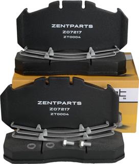 ZENTPARTS Z07217 - Комплект спирачно феродо, дискови спирачки vvparts.bg